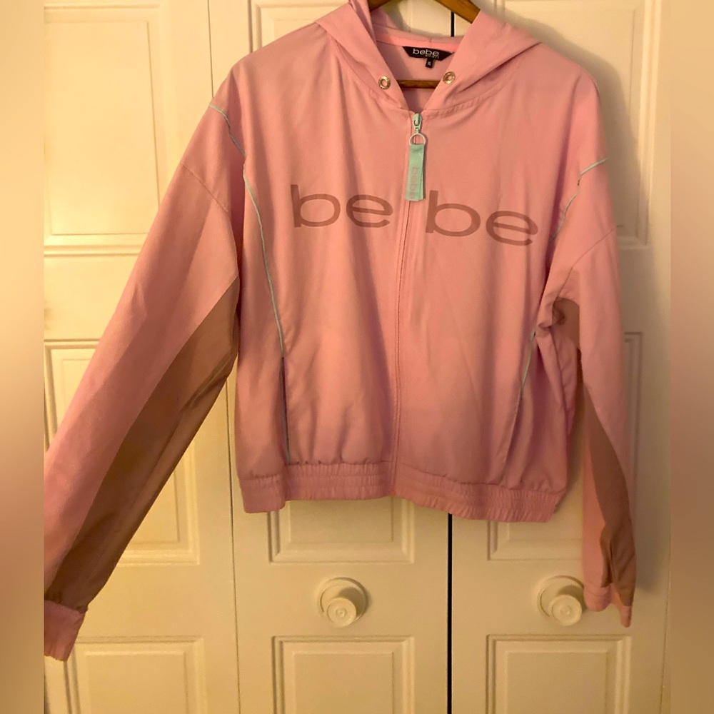“BEBE” sport XL pink windbreaker jacket